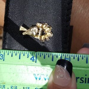 AUTHENTIC GENUINE SOLID 14K YELLOW GOLD DIAMOND CUT CLOWN CHARM PENDANT 💛 ✨️